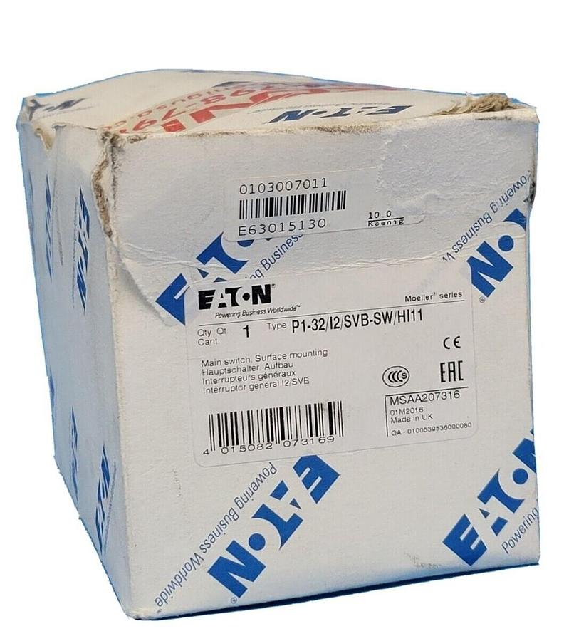 Used NIB EATON CUTLER-HAMMER P1-32/I2/SVB-SW/HI11 MAIN SWITCH