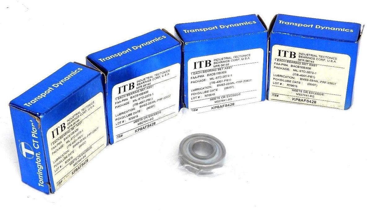 Used LOT OF 4 NIB ITB FAA-PMA BEARINGS FAAPMA
