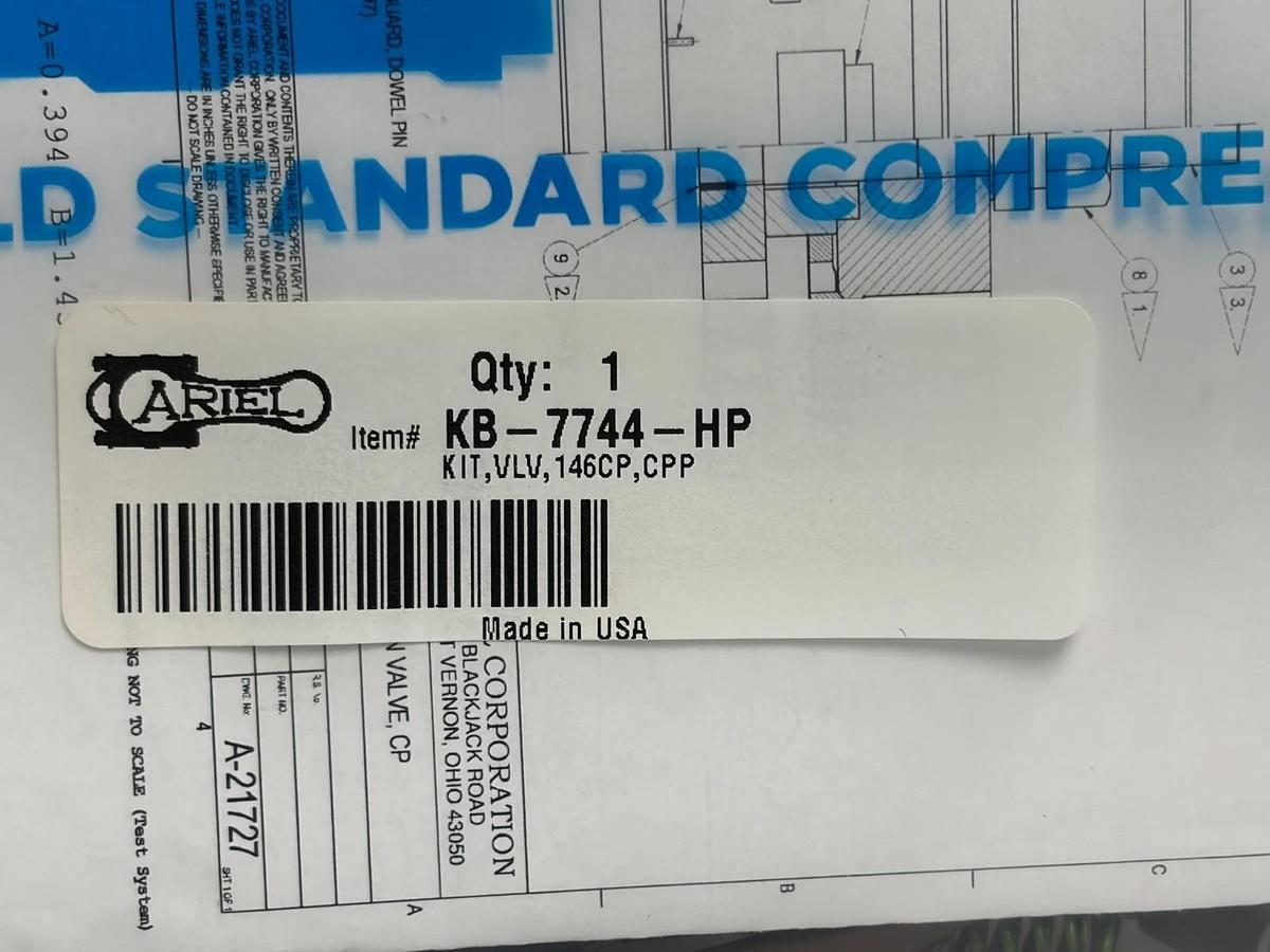 Ariel KB-7744-HP Compressor Suction Valve Kit 146CP CPP OEM Rebuild Kit New