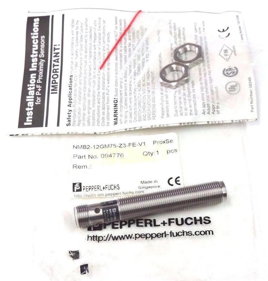 Used NIB PEPPERL+FUCHS NMB2-12GM75-Z3-FE-V1 PROX. SENSOR NMB212GM75Z3FEV1, P/N 094776