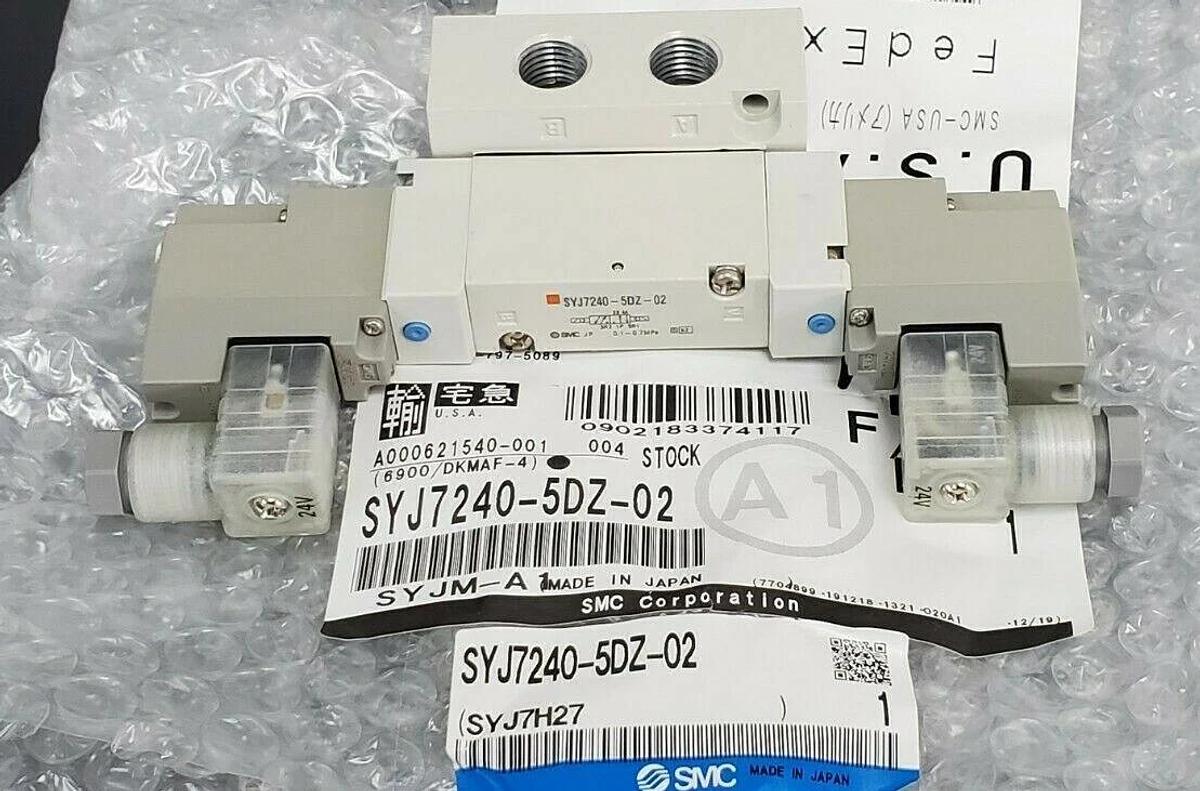 Used NEW SMC SYJ7240-5DZ-02 DOUBLE SOLENOID VALVE BASE MOUNT SYJ72405DZ02