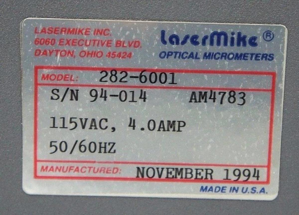 Used LASERMIKE 282 CONTROLLER UNIT 282-6001 AM4783 115VAC 4.0AMP 50/60HZ