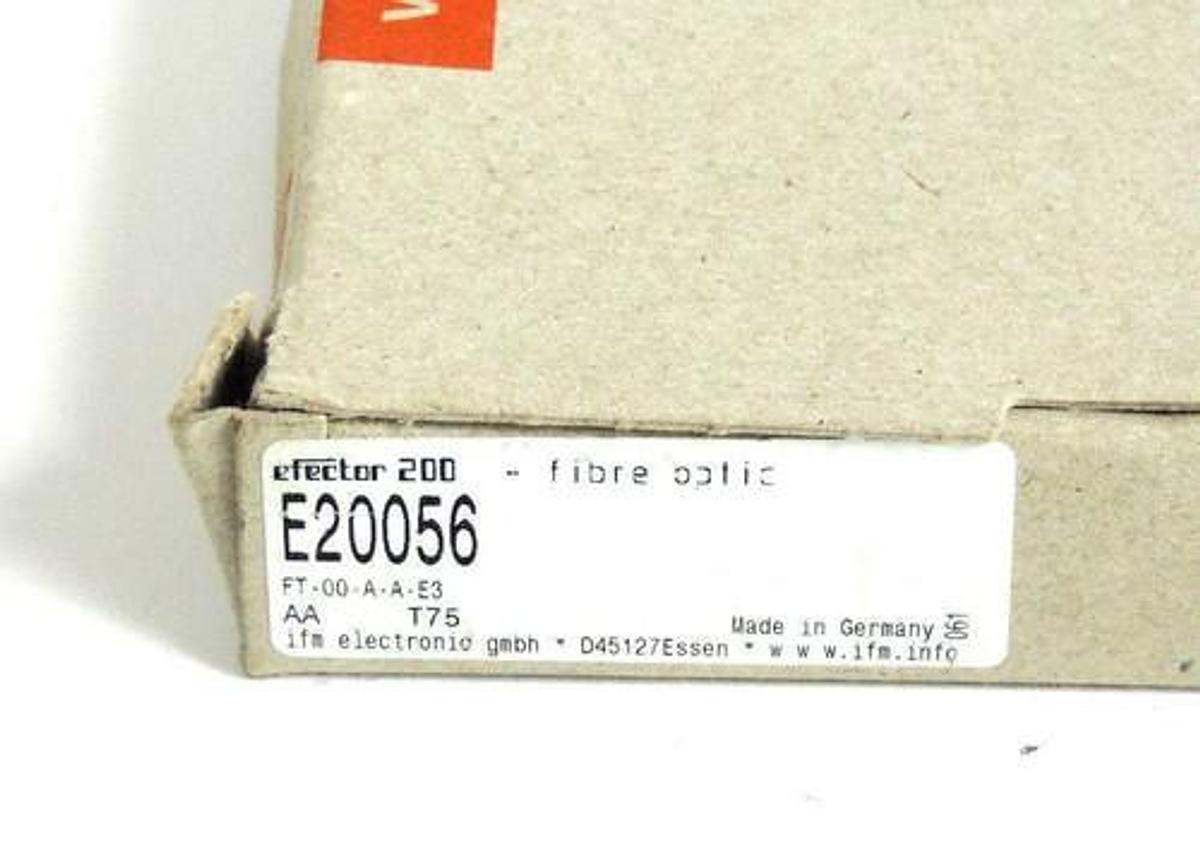 Used NIB IFM EFECTOR FT-00-A-A-E3 FIBER OPTIC SENSOR E20056 FT00AAE3