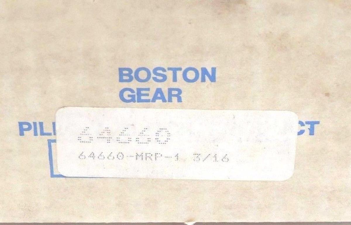 Used NIB BOSTON GEAR 64660-MRP-1 3/16 PILLOW BLOCK BEARING, 64660, 64660MRP1