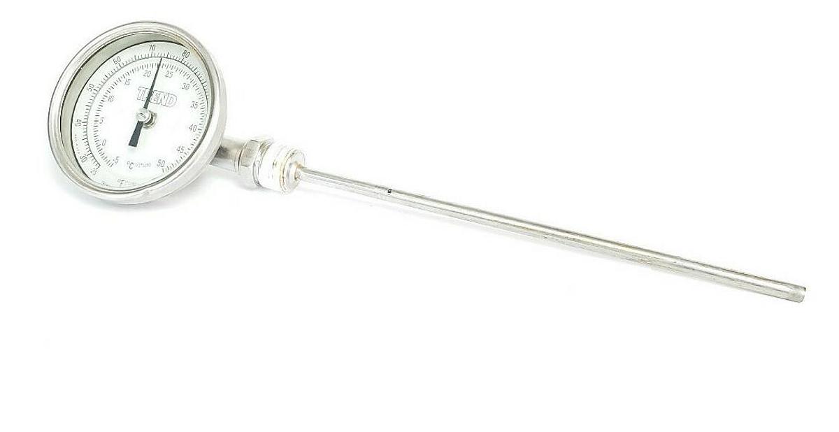 TREND INSTRUMENTS 25 TO 125 DEG F / -5 TO 50 DEG C THERMOMETER, 9" STEM