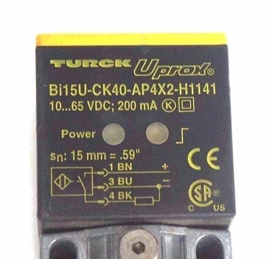 Used TURCK BI15U-CK40-AP4X2-H1141 PROXIMITY SWITCH BI15UCK40AP4X2H1141, 10...65 VD