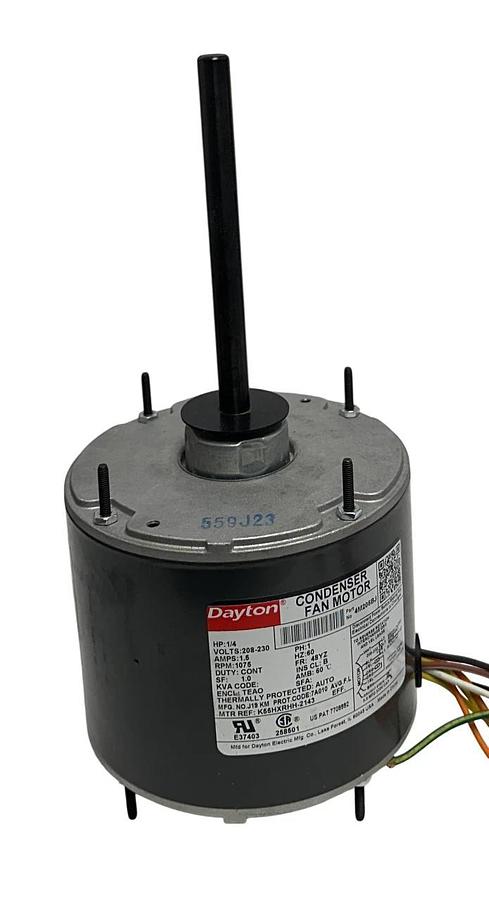 Used DAYTON 4M205BJ PERMANENT SPLIT CAPACITOR CONDENSER FAN MOTOR 1/4HP 208-230V NSNP