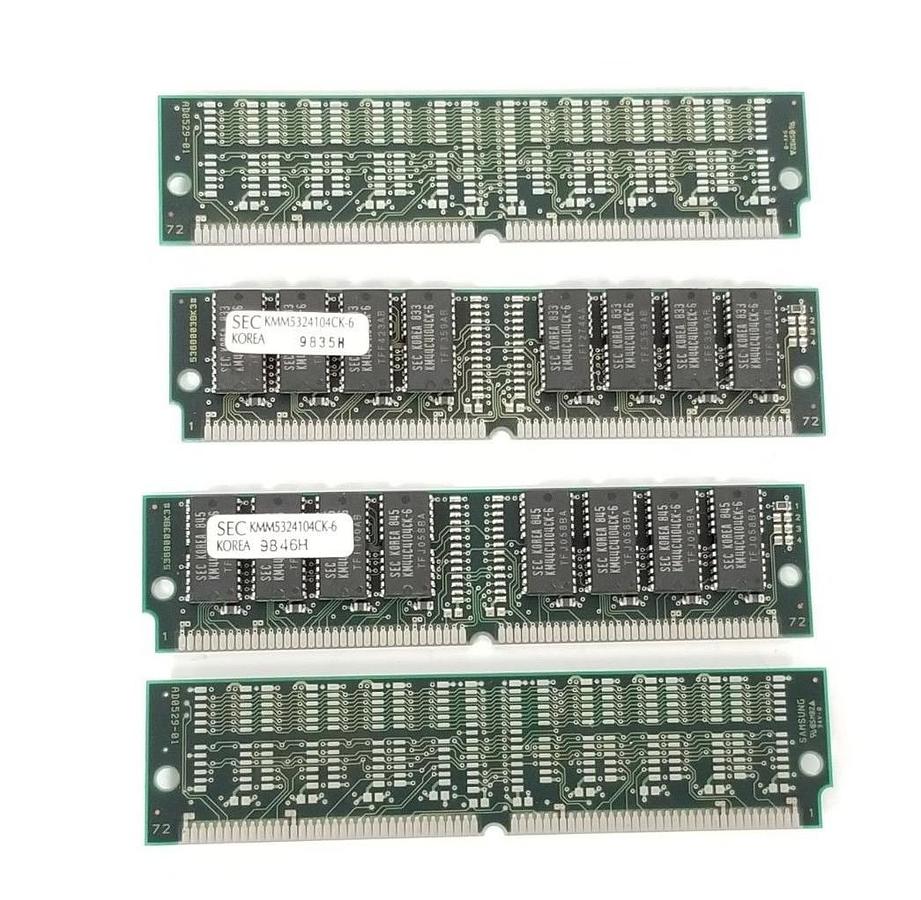 Used LOT OF 4 SAMSUNG AD0529-01 RAM MEMORY BOARDS 5368003BK3 , KMM5324104CK-6