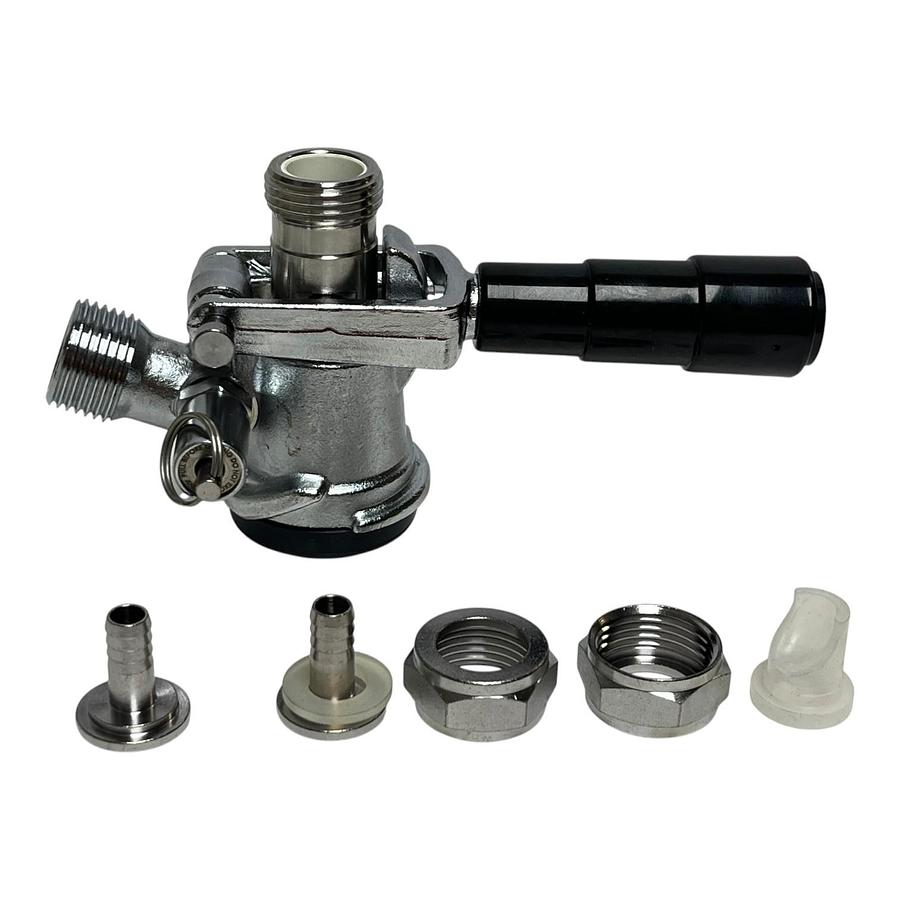 Gaslin D System American Sankey Keg Coupler Tap Kit with Tailpiece Fittings