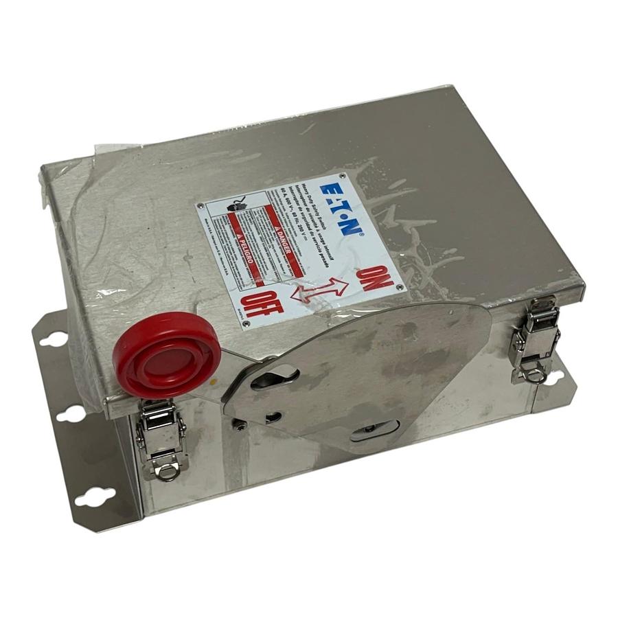 Used Eaton DH362UWK Heavy Duty Safety Switch 60A 3P 600V Non-Fusible NEMA 4X S.S NEW