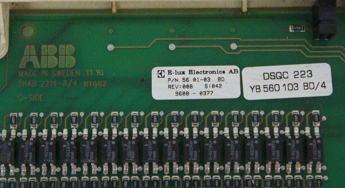 Used ABB 3HAB2214-8/4 I/O BOARD DSQC-223, YB 560 103 BD/4, 56 01-03 BD REV 008