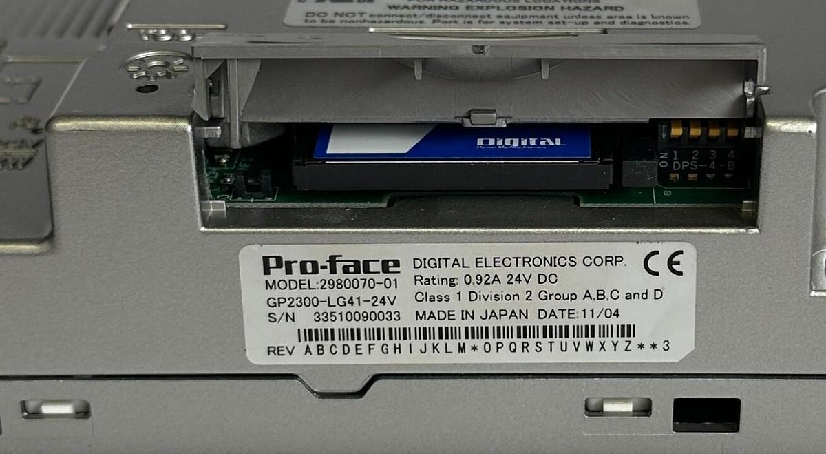 Used PROFACE GP2300-LG41-24V / 2980070-01 GP2000 OPERATOR INTERFACE HMI 24VDC 0.92A
