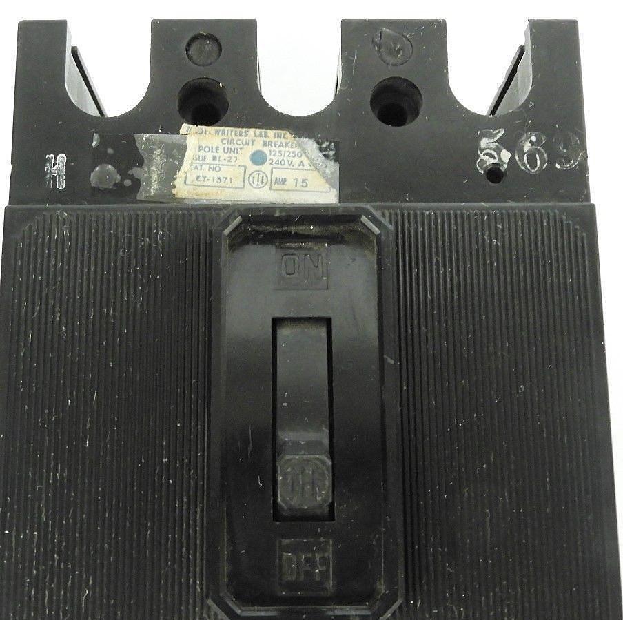 Used ITE SIEMENS ET-1571 CIRCUIT BREAKER ISSUE: BL-27, 15 AMP, 3 POLE, 240VAC