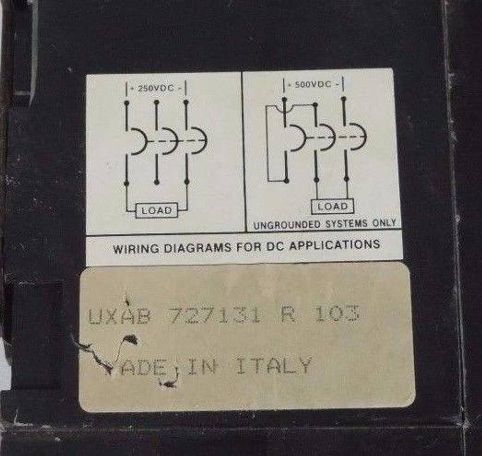 Used LOT OF 3 ABB UXAB-727131-R-103 CIRCUIT BREAKERS 20AMP 480VAC 500VDC TYPE ES