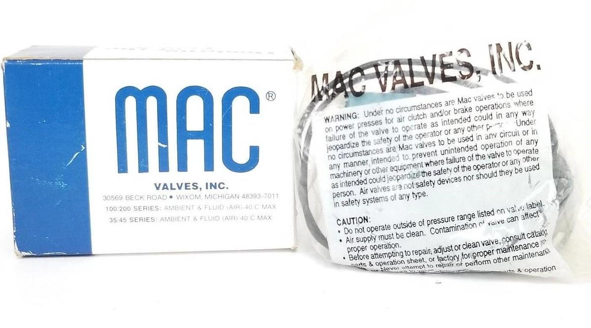 Used NIB MAC 225B-611CA SOLENOID VALVE 24VDC, 8.5W, 25-150PSI, 225B611CA