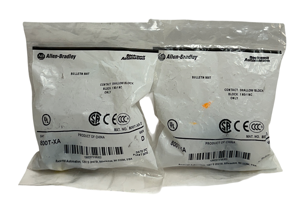 2 ALLEN BRADLEY 800T-XA /D BULLETIN 800T CONTACT BLOCKS 30.5mm 1NO/1NC NSFS