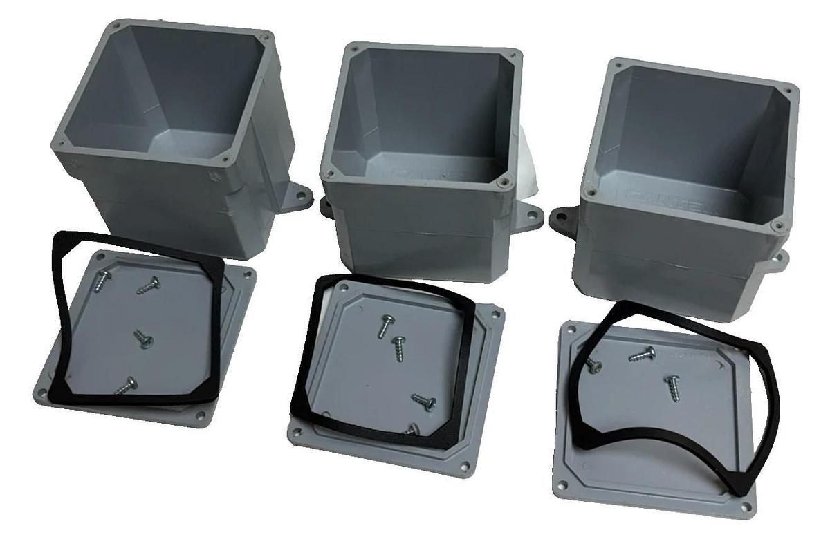 Lot of 3 CANTEX 5133709 PVC Junction Box 4x4x4 NEMA 4X Weatherproof New