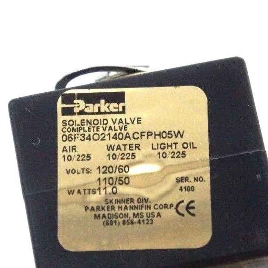 Used NIB PARKER 06F34O2140ACFPH05W SOLENOID VALVE 3/8" NPT, 5/8" ORIFICE