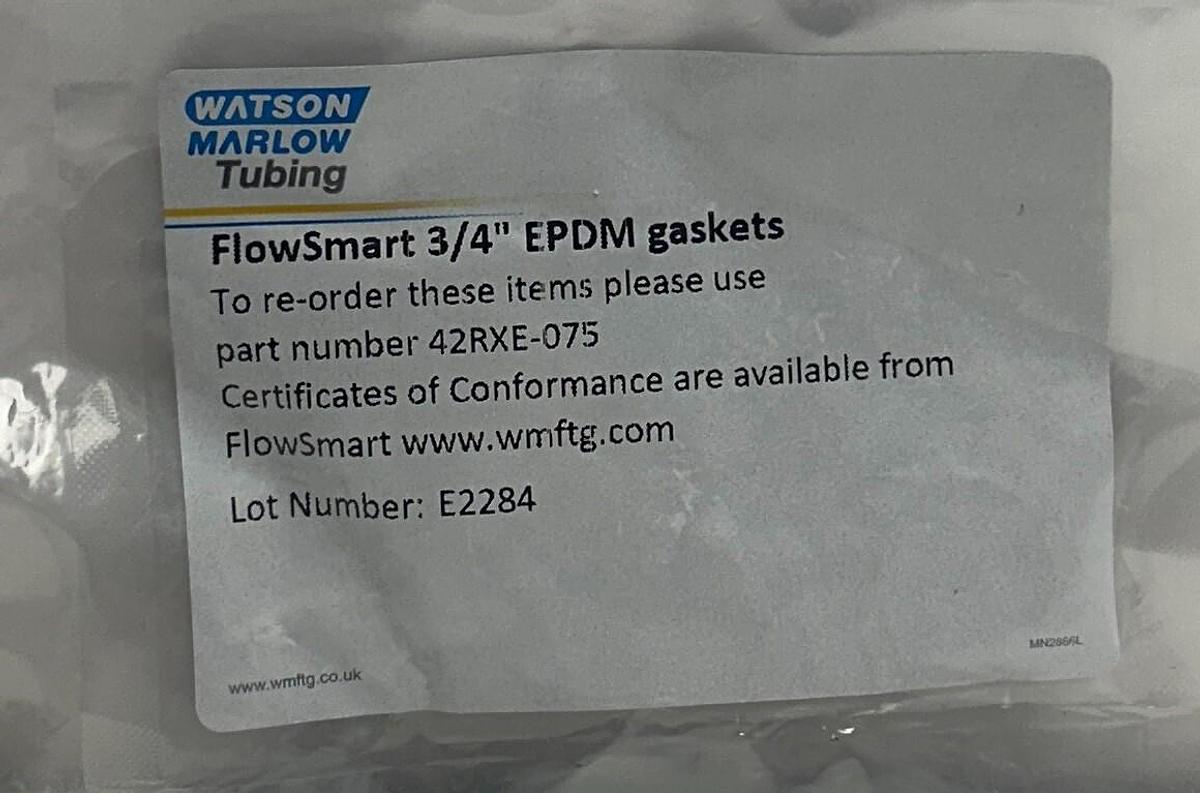 WATSON MARLOW 1032-0075-0010 / 42RXE-075 Q-CLAMPS / EPDM 3/4'' GASKETS NSFS