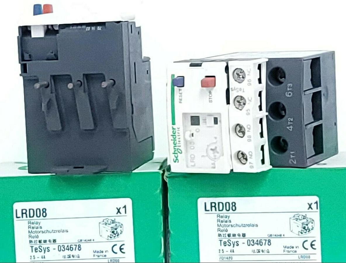 Used LOT OF 2 NIB SCHNEIDER ELECTRIC LRD08 RELAYS 2.5-4A