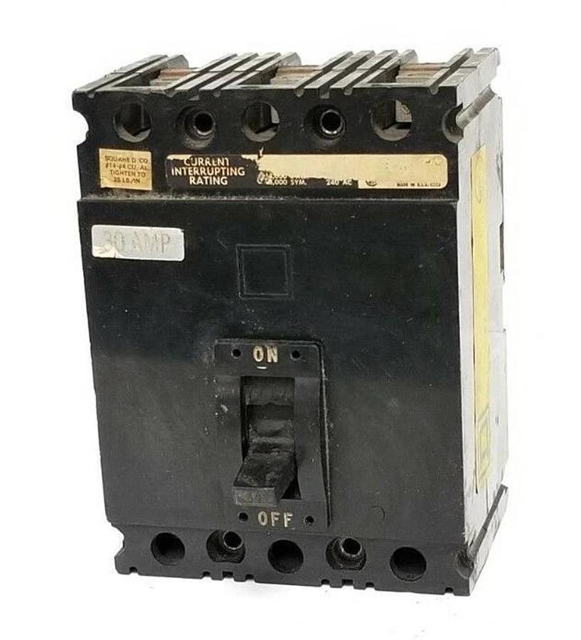 Used SQUARE D FAL-36030 CIRCUIT BREAKER W/ LUGS 30A 3P 600VAC 42362 FAL36030