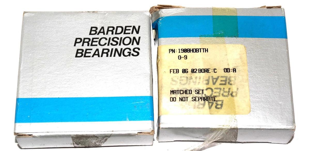 Used NIB BARDEN 1908HDBTTH PRECISION BEARING SET