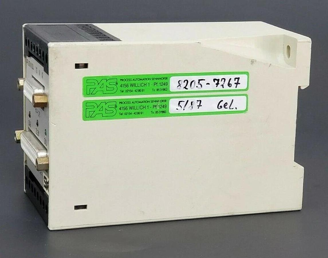Used PAS PROCESS AUTOMATION SENNHOFER 8205-7267 MODULE, 110V, 60HZ, 20mA, RS-232-C