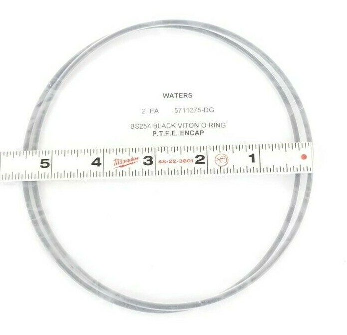 LOT OF 2 NEW WATERS 5711275-DG BS254 BLACK VITON O-RINGS P.T.F.E. ENCAP