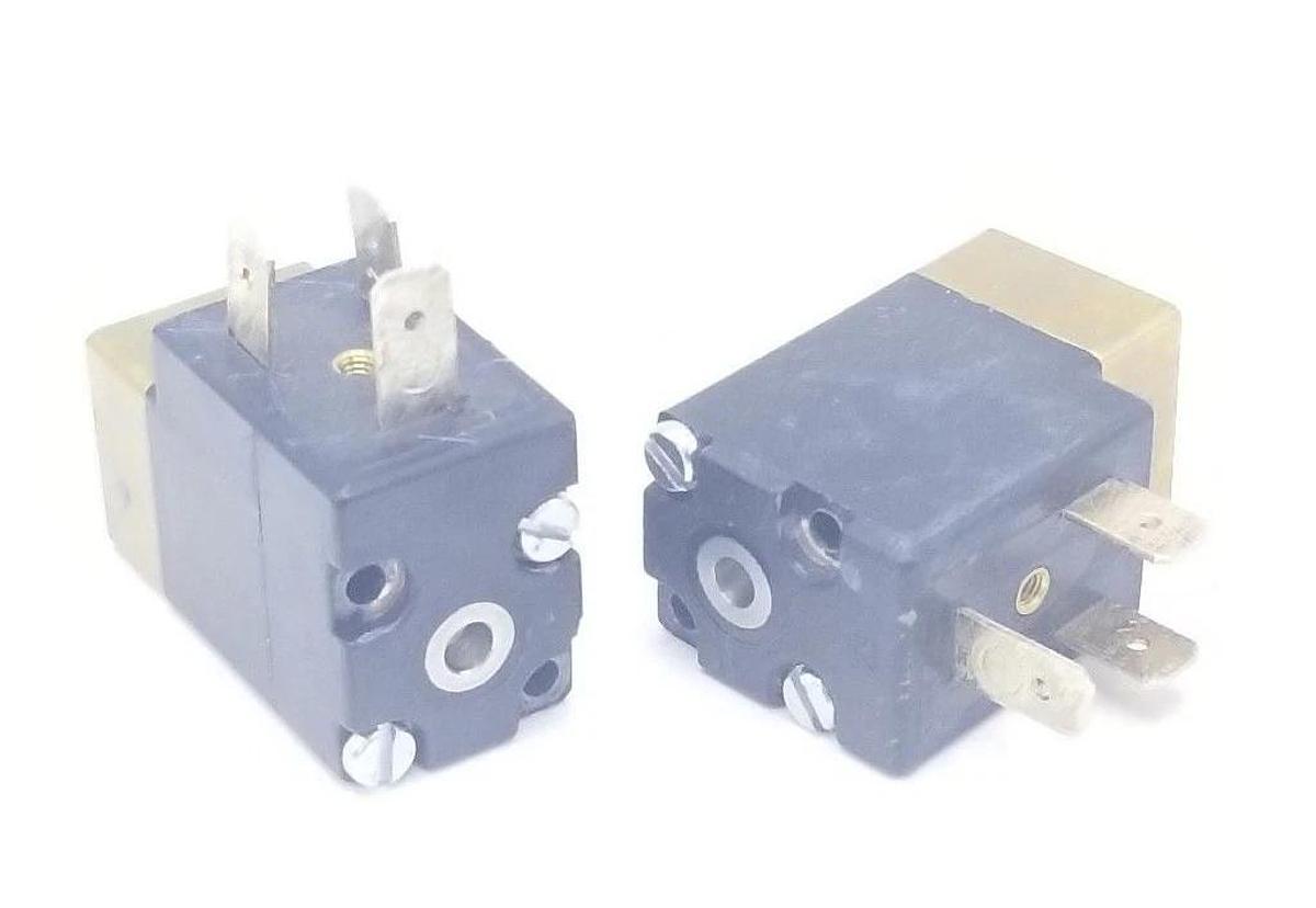 Used LOT OF 2 BURKERT 00120616 SOLENOID VALVES 24VDC, 4W