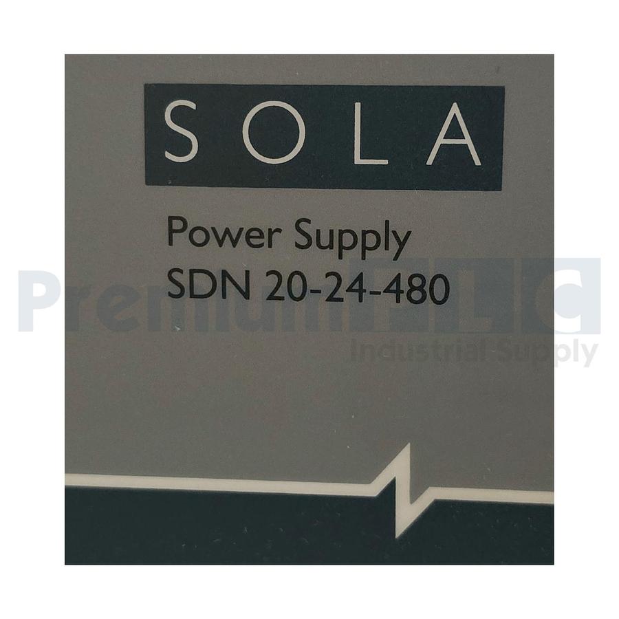 Used EMERSON SolaHD SDN20-24-480 DIN RAIL POWER SUPPLY 24VDC-OUT 380-480 VAC-IN NUPI
