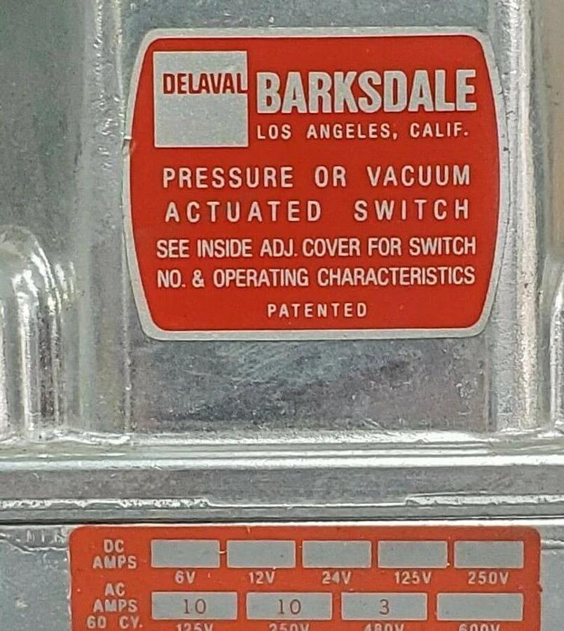 NIB DELAVAL BARKSDALE D1M-H18 PRESSURE SWITCH D1MH18