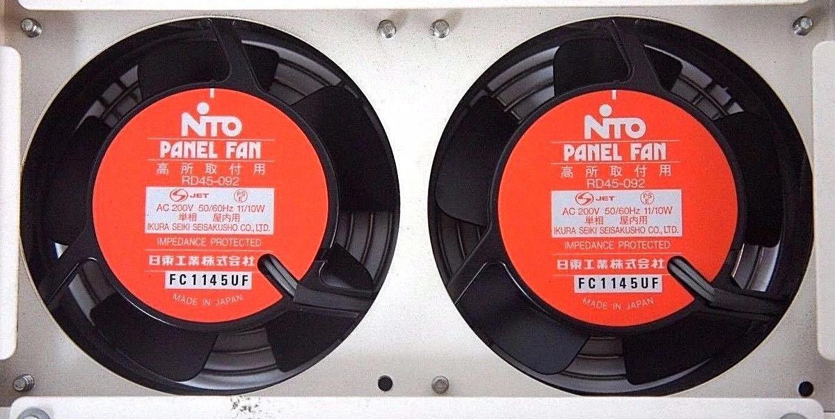 Used LOT OF 2 NITO RD45-092 PANEL FANS WITH HOUSING 200V, 50/60HZ, RD45092