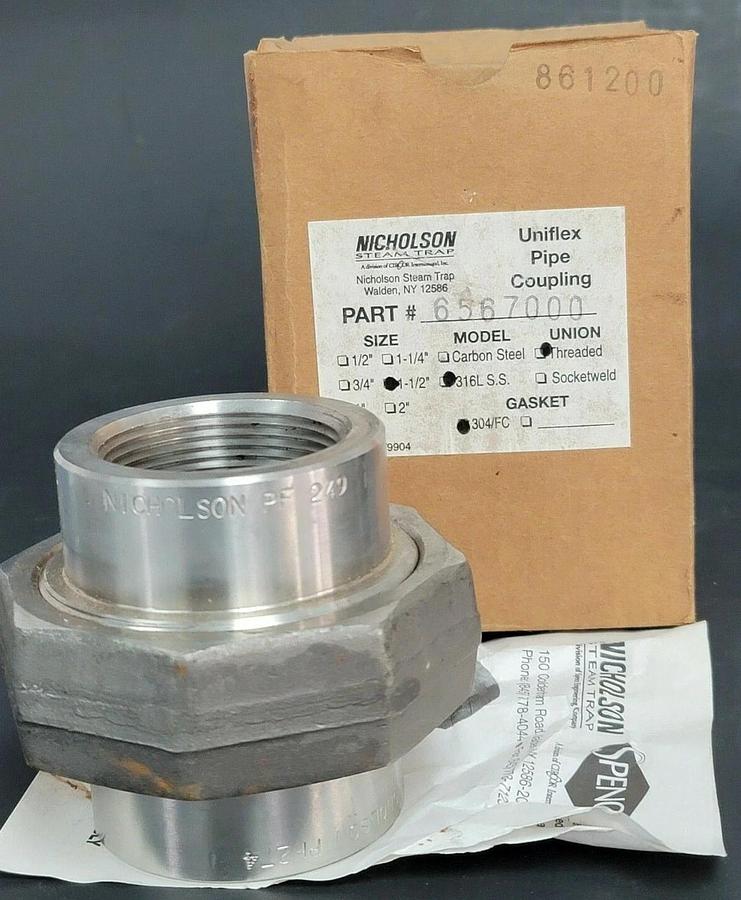 Used LOT OF 2 NIB SPENCE NICHOLSON 6567000 UNIFLEX PIPE COUPLING 1-1/2'' CARBON STEEL
