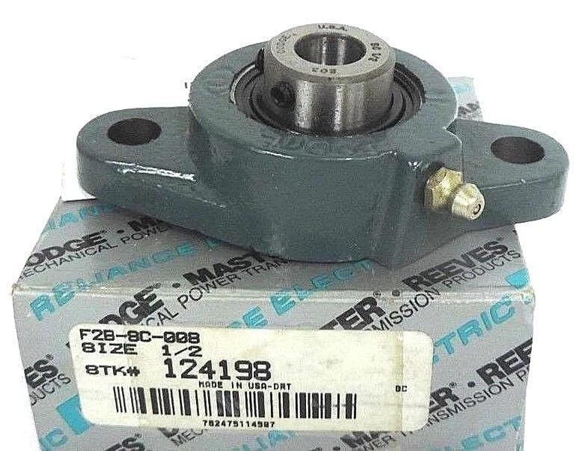 Used NIB DODGE RELIANCE ELECTRIC F2B-8C-008 FLANGE BLOCK BEARING 1/2", 124198