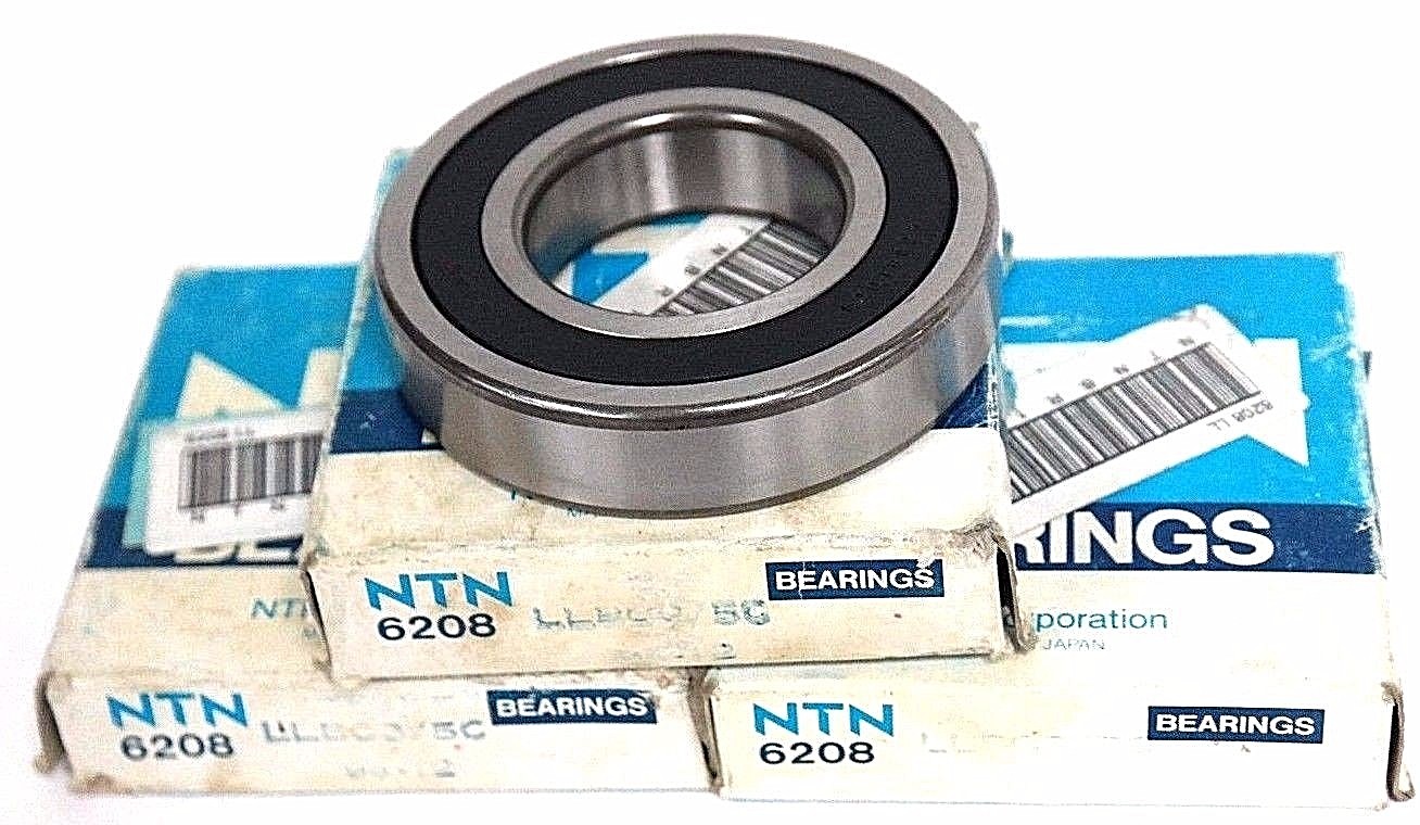 Used LOT OF 3 NIB NTN 6208LLBC3/5C SINGLE ROW DEEP GROOVE BALL BEARINGS 6208