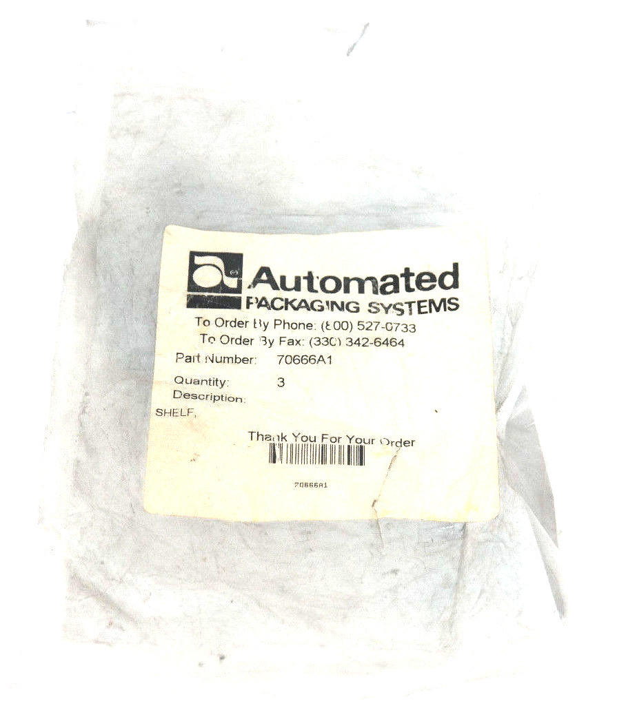 LOT OF 3 NEW AUTOMATED PACKAGING SYSTEMS 70666A1 SHELVES