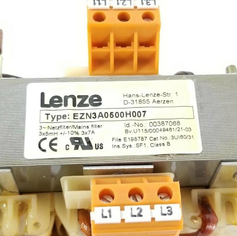 NIB LENZE EZN3A0500H007 MAINS REACTOR 3X7AMP 3X5MH 3POLE