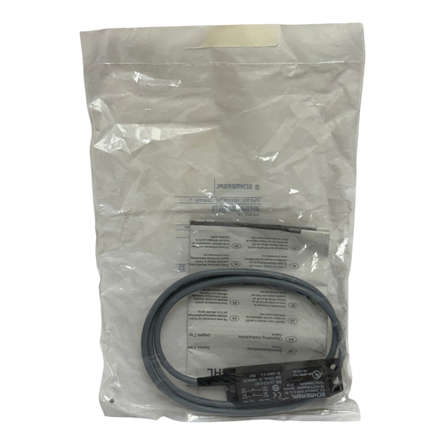 Schmersal BNS 33-02Z-2187 Non-Contact Magnetic Safety Switch 2NC New Sealed