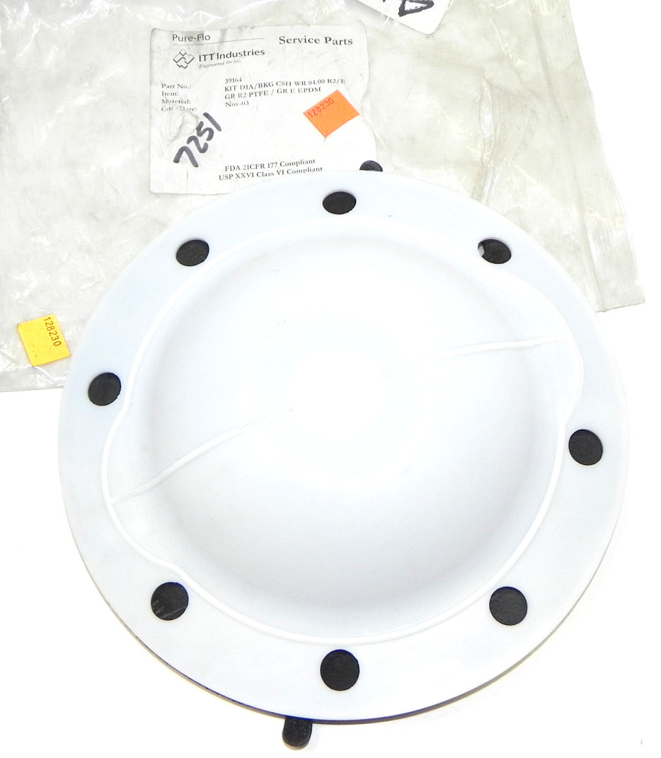 NEW ITT PURE-FLO 39164 KIT DIA/BKG CSH WR 04.00 R2/E GR RE PTFE/GR E EPDM