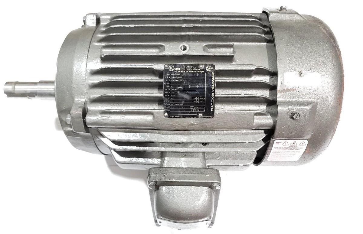 Used BALDOR RELIANCE ELECTRIC B94516435 ELECTRIC MOTOR 10HP 07N584W723G1