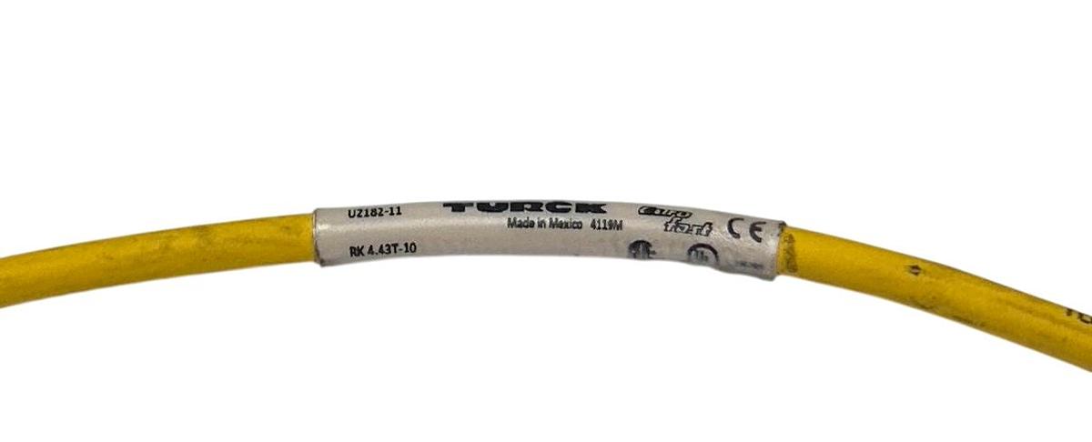 Used 2 TURCK U2182-11 / RK 4.43T-10 EUROFAST SINGLE-ENDED CORDSETS 10M OEM NSNP