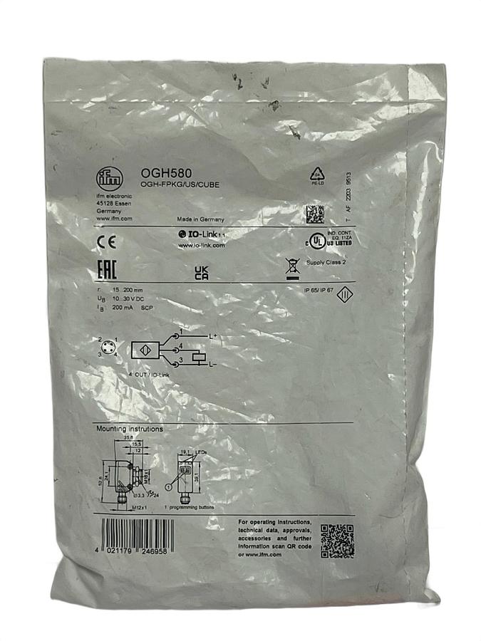 Used ifm OGH580 Photoelectric Sensor Diffuse Background Suppression , NSFS