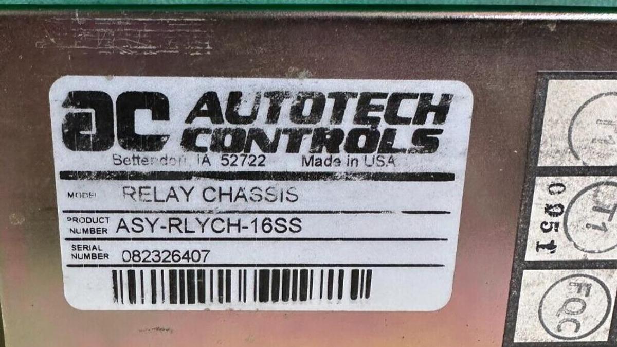 Used AUTOTECH CONTROLS ASY-RLYCH-16SS / ASYRLYCH16SS RELAY CHASSIS REMOTE POWER