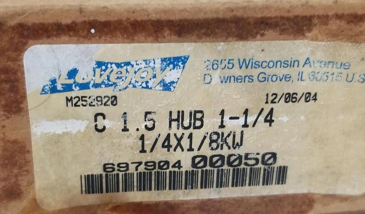 Used NIB LOVEJOY / SIER-BATH M252920 KEYED HUB C 1.5 HUB 1-1/4 1/4X1/8KW