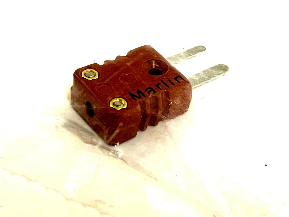 Lot of 10 Marlin Type K Thermocouple Connectors | Flat Pin Male | Red 800°F Max
