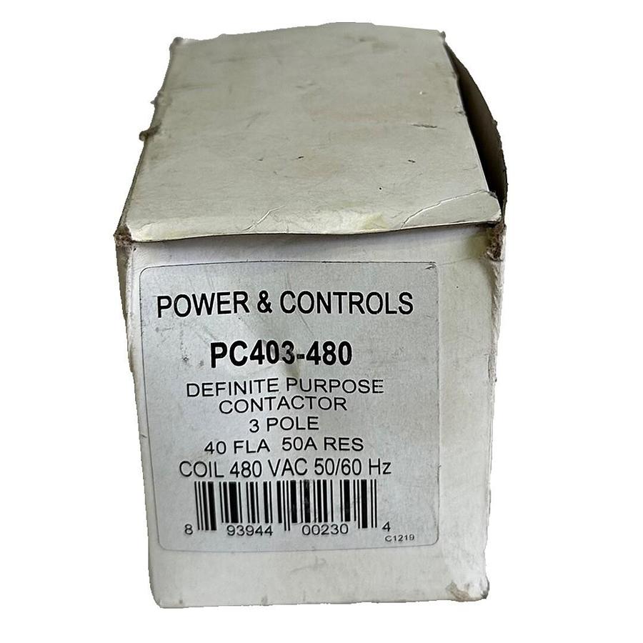 Used NEW POWER & CONTROLS PC403-480 / PC403480 DEFINITIVE PURPOSE CONTACTOR 3-POLE