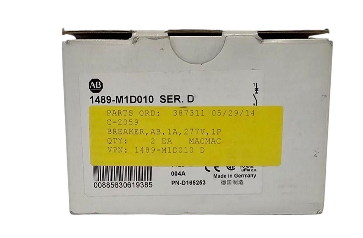 NIB ALLEN BRADLEY 1489-M1D010 SER. D CIRCUIT BREAKER (QTY:2)