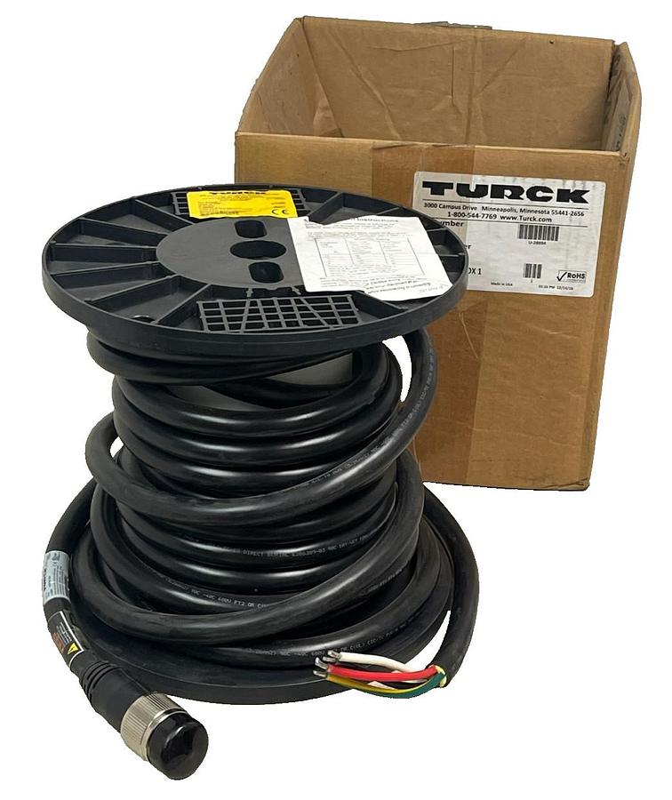 Turck Powerfast GSDM 40-15M Power Cordset 1 3/8" D-Size 4-Pin 15m