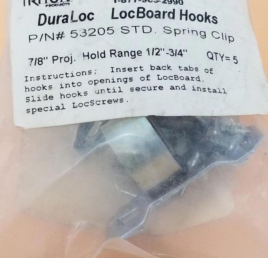 Used BAG OF 5 NEW GRAINGER 6YE13 STD SPRING CLIPS 7/8'' PROJ. DURA LOC P/N# 53205