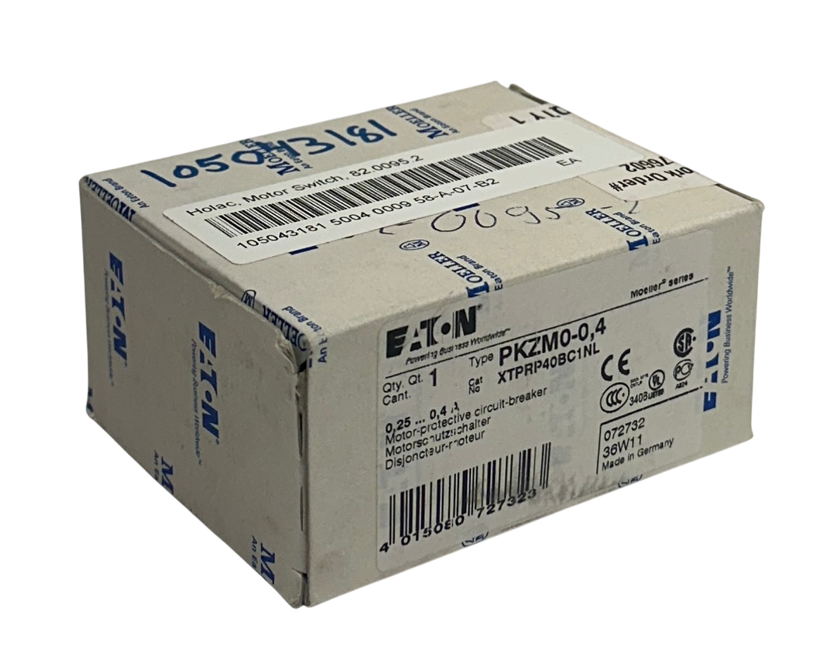 Used EATON PKZM0-0,4 / XTPRP40BC1NL MOELLER SERIES CIRCUIT BREAKER 072732 NSMP